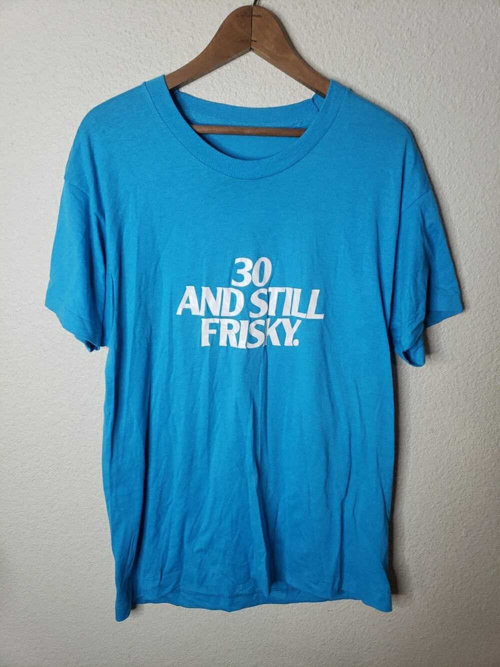 80s 1984 VTG Friskies Shirt Size XL Still Frisky 30th Cat Food SINGLE STITCH